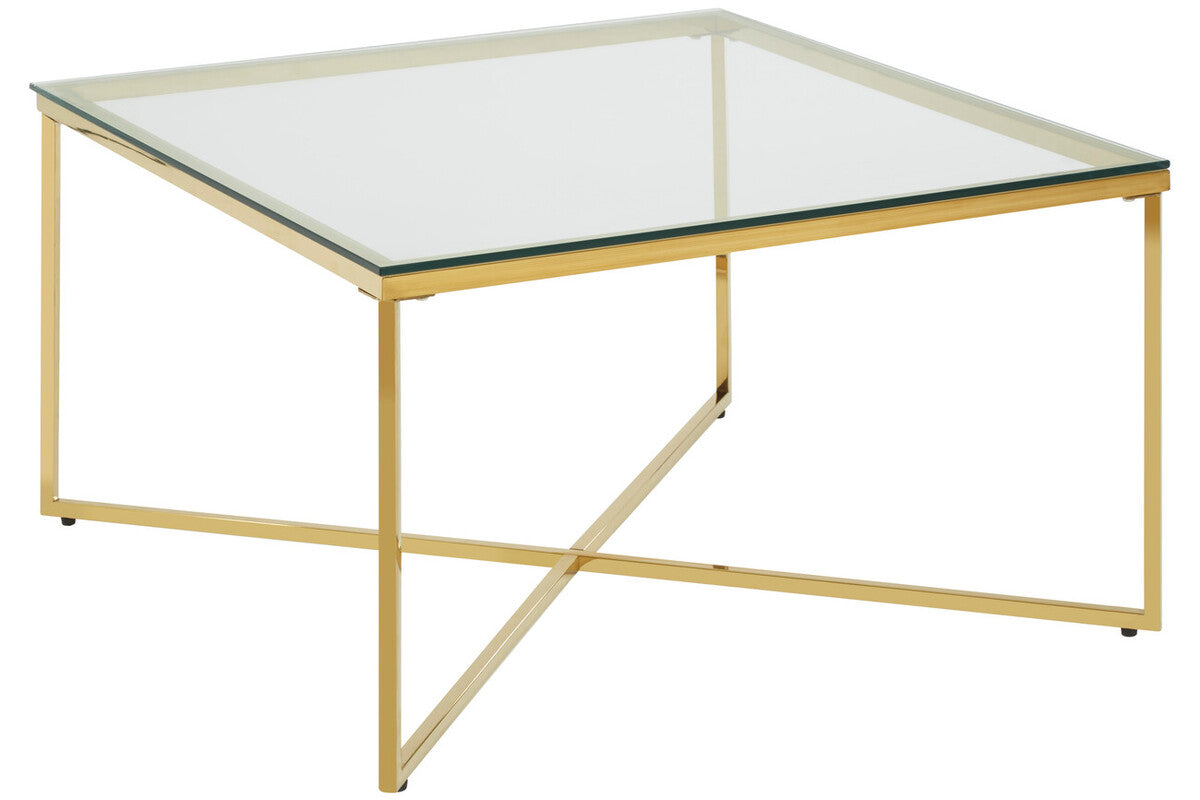 Allure Gold Finish Square Coffee Table