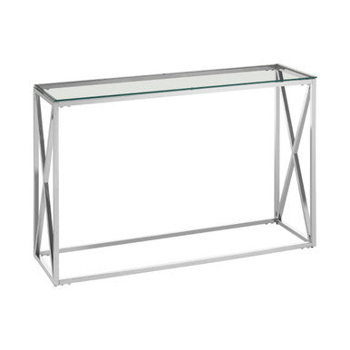 Allure Silver Finish Rectangular Console Table