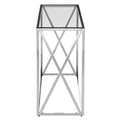 Allure Silver Finish Rectangular Console Table