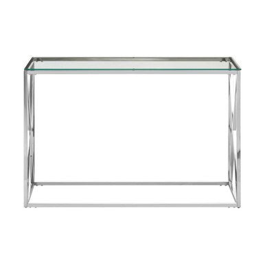 Allure Silver Finish Rectangular Console Table