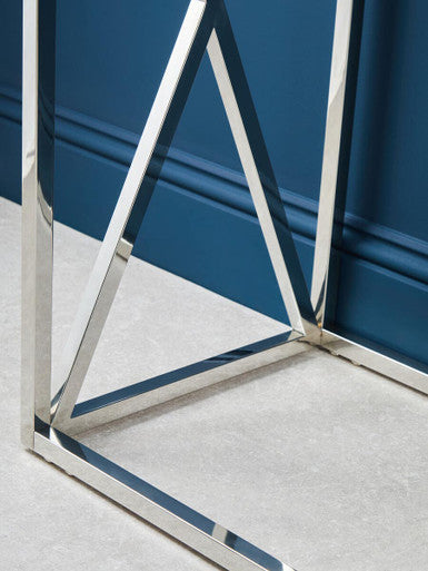 Allure Silver Finish Rectangular Console Table