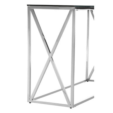 Allure Silver Finish Rectangular Console Table