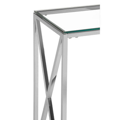 Allure Silver Finish Rectangular Console Table