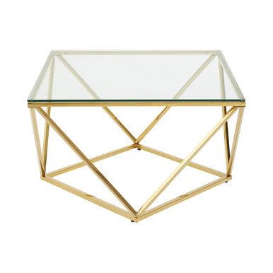 Allure Gold Finish Coffee Table with Twist Design