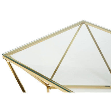 Allure Gold Finish Coffee Table with Twist Design