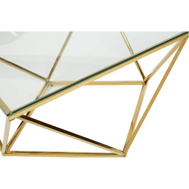 Allure Gold Finish Coffee Table with Twist Design
