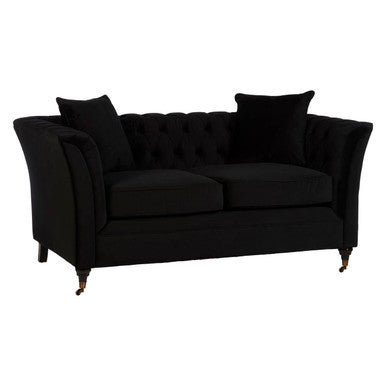 Sabrina Onyx Fabric 2 Seater Sofa with Wheels