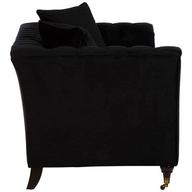 Sabrina Onyx Fabric 2 Seater Sofa with Wheels