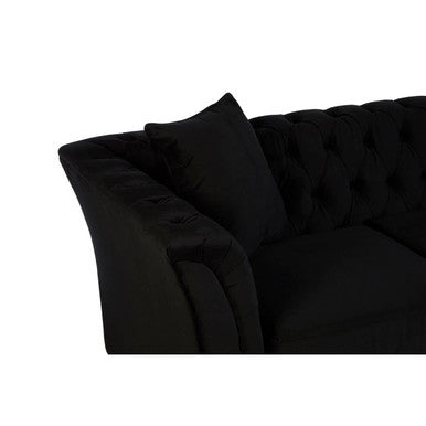 Sabrina Onyx Fabric 2 Seater Sofa with Wheels
