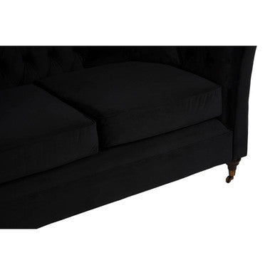 Sabrina Onyx Fabric 2 Seater Sofa with Wheels