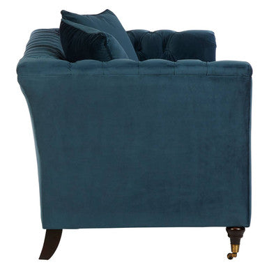 Sabrina Midnight Blue Velvet Button Tufted 2 Seater Sofa