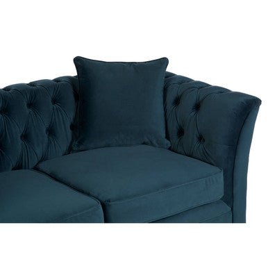 Sabrina Midnight Blue Velvet Button Tufted 2 Seater Sofa