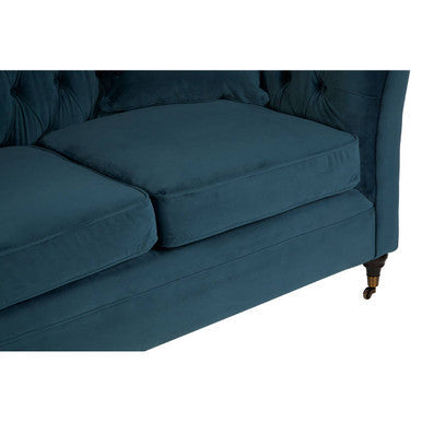 Sabrina Midnight Blue Velvet Button Tufted 2 Seater Sofa