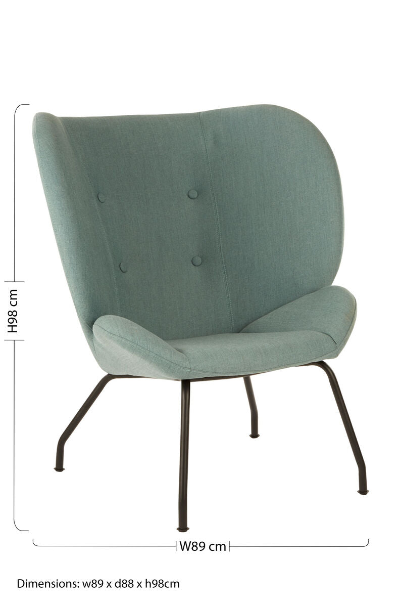 Kolding Green Fabric Button Tufted Accent Chair