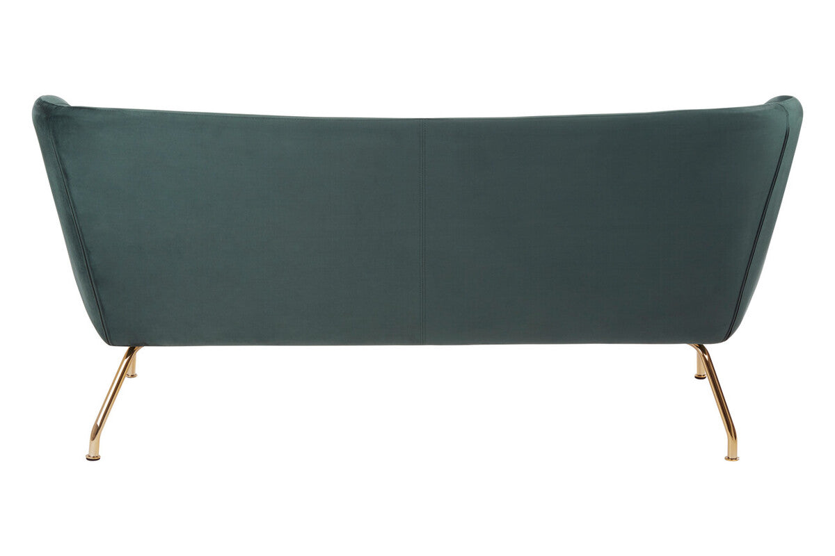 Kolding Green Fabric Curved Back 2 Seater Sofa