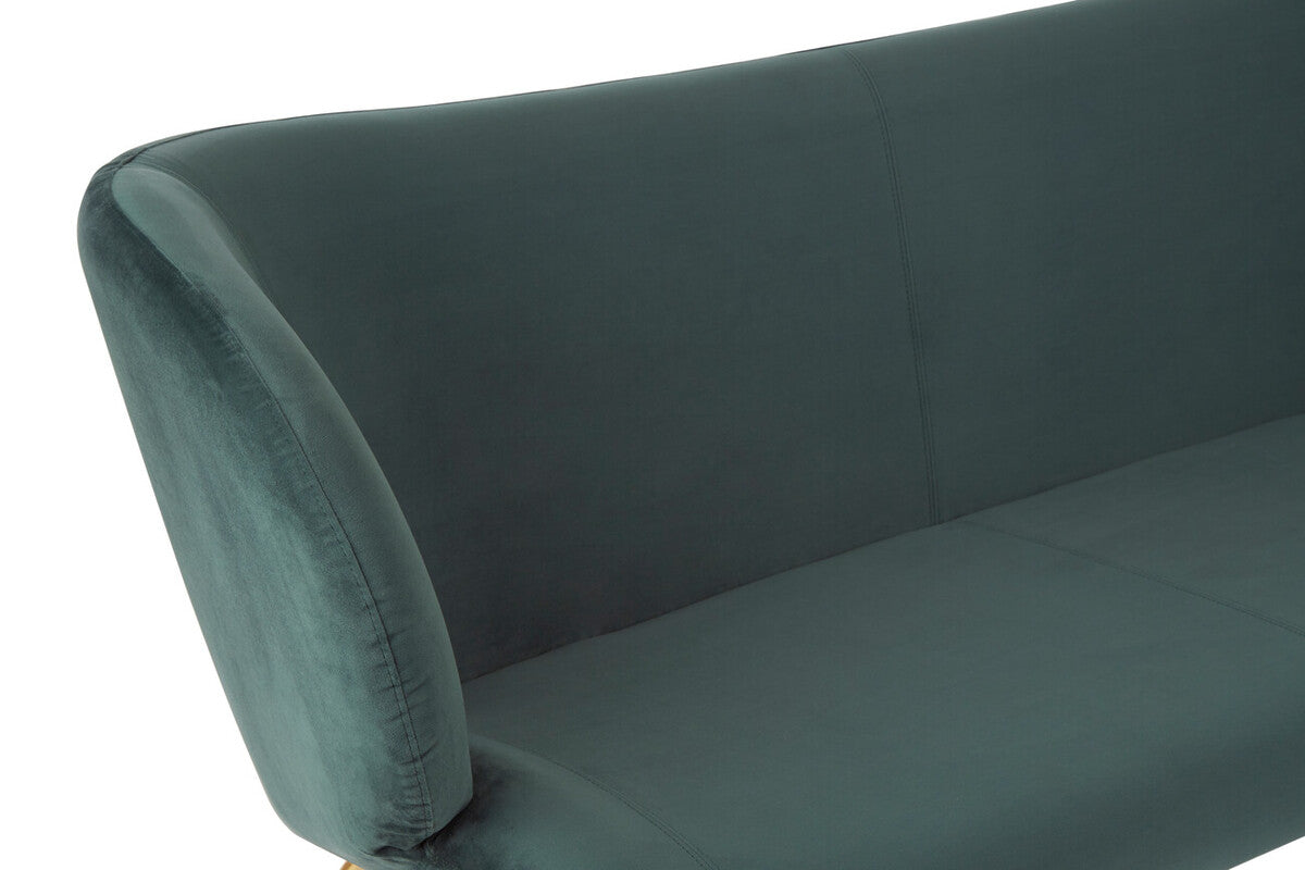 Kolding Green Fabric Curved Back 2 Seater Sofa