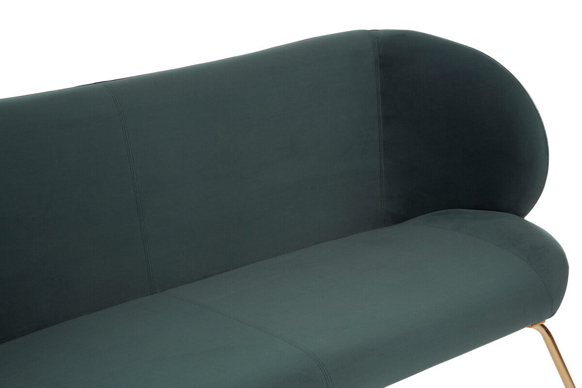 Kolding Green Fabric Curved Back 2 Seater Sofa