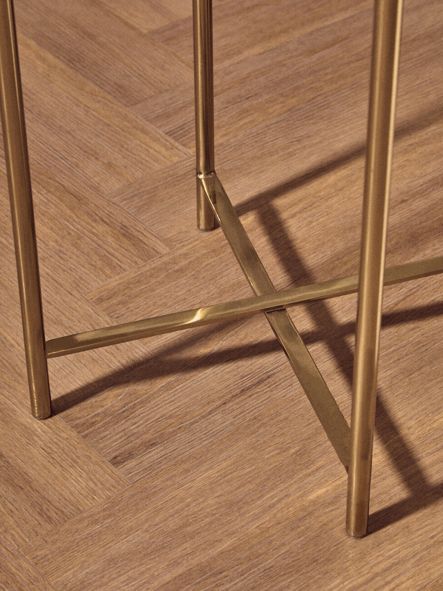 Vita Natural Agate and Gold Finish Side Table