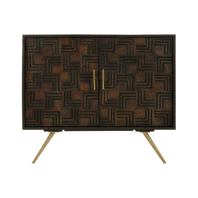 Surat Carved Mango Wood 2 Door Sideboard