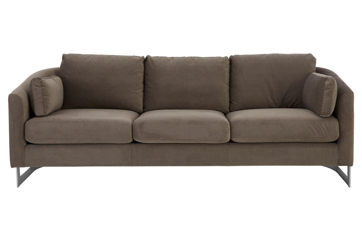 Freda Dark Grey Cotton Velvet 3 Seater Sofa