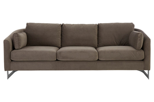 Freda Dark Grey Cotton Velvet 3 Seater Sofa