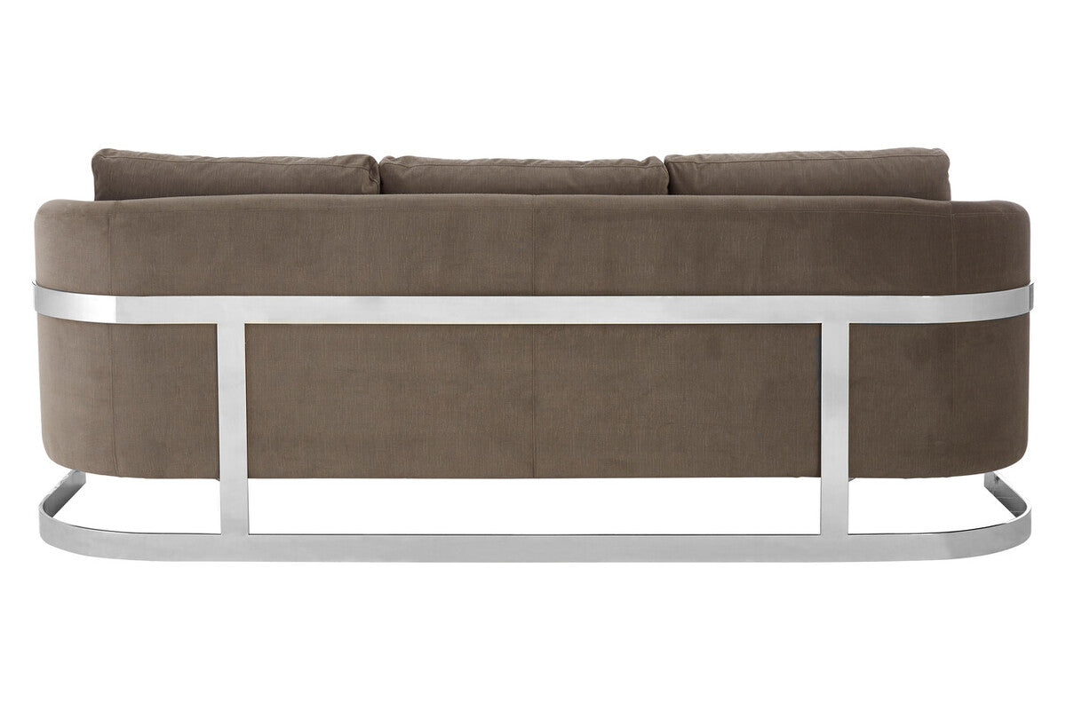 Freda Dark Grey Cotton Velvet 3 Seater Sofa