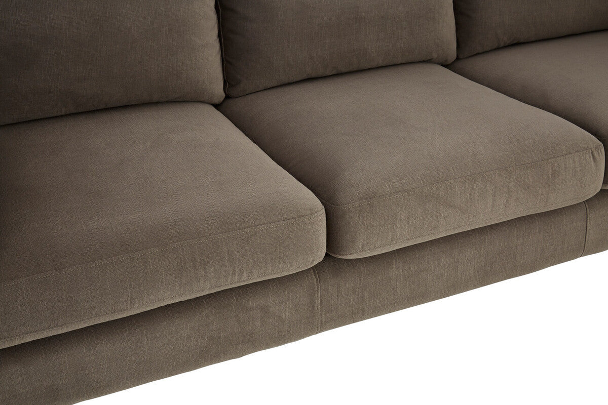 Freda Dark Grey Cotton Velvet 3 Seater Sofa