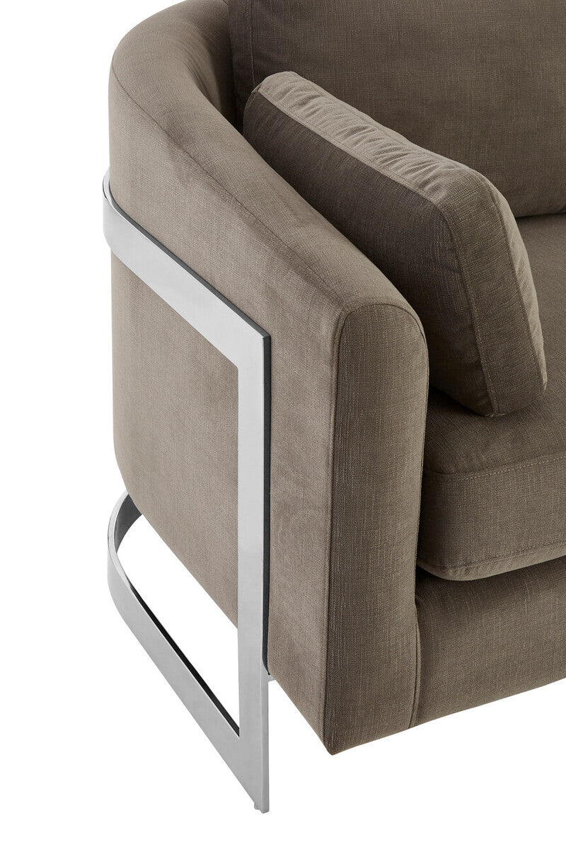 Freda Dark Grey Cotton Velvet 3 Seater Sofa