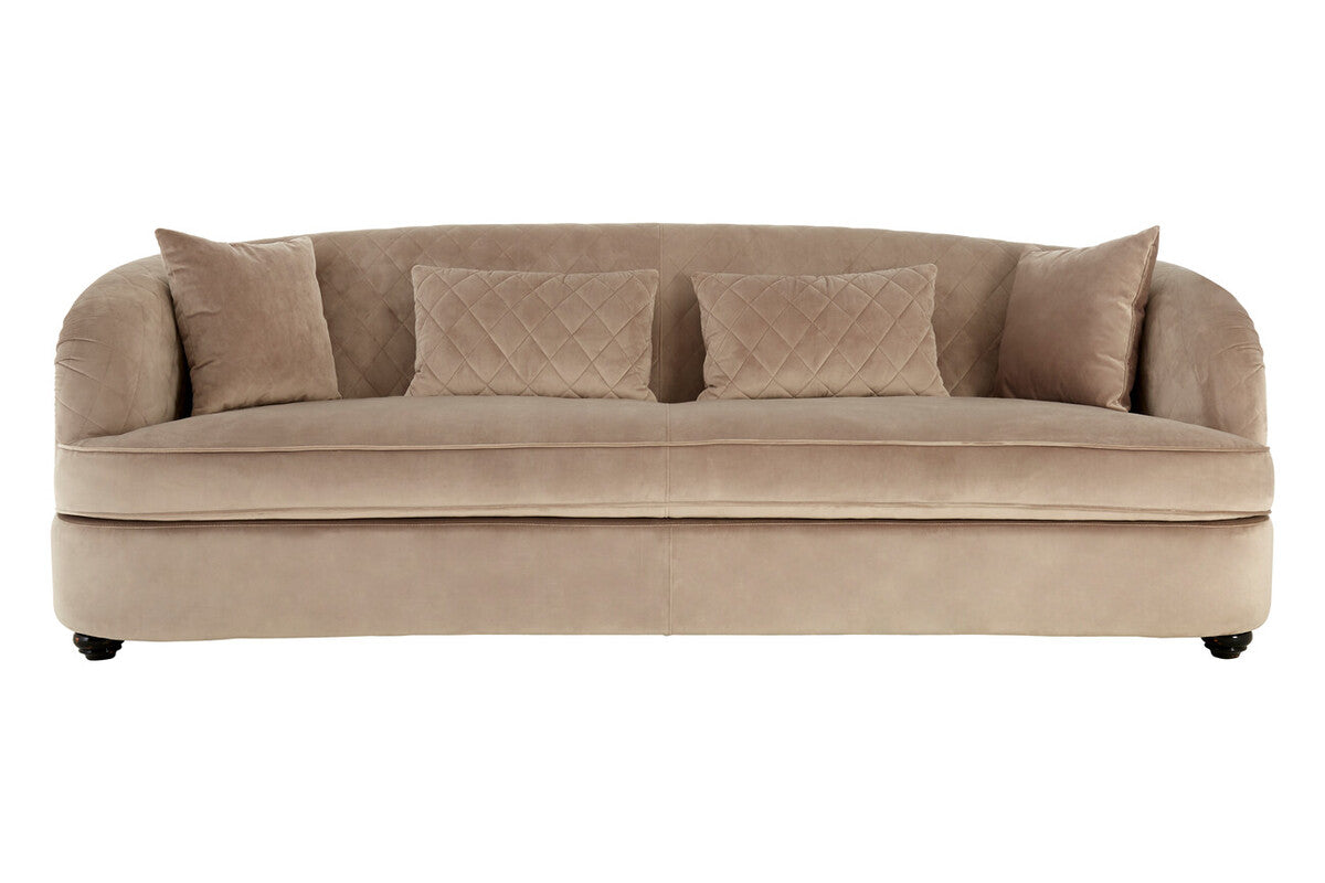 Fiji Grey Cotton Velvet 3 Seater Sofa