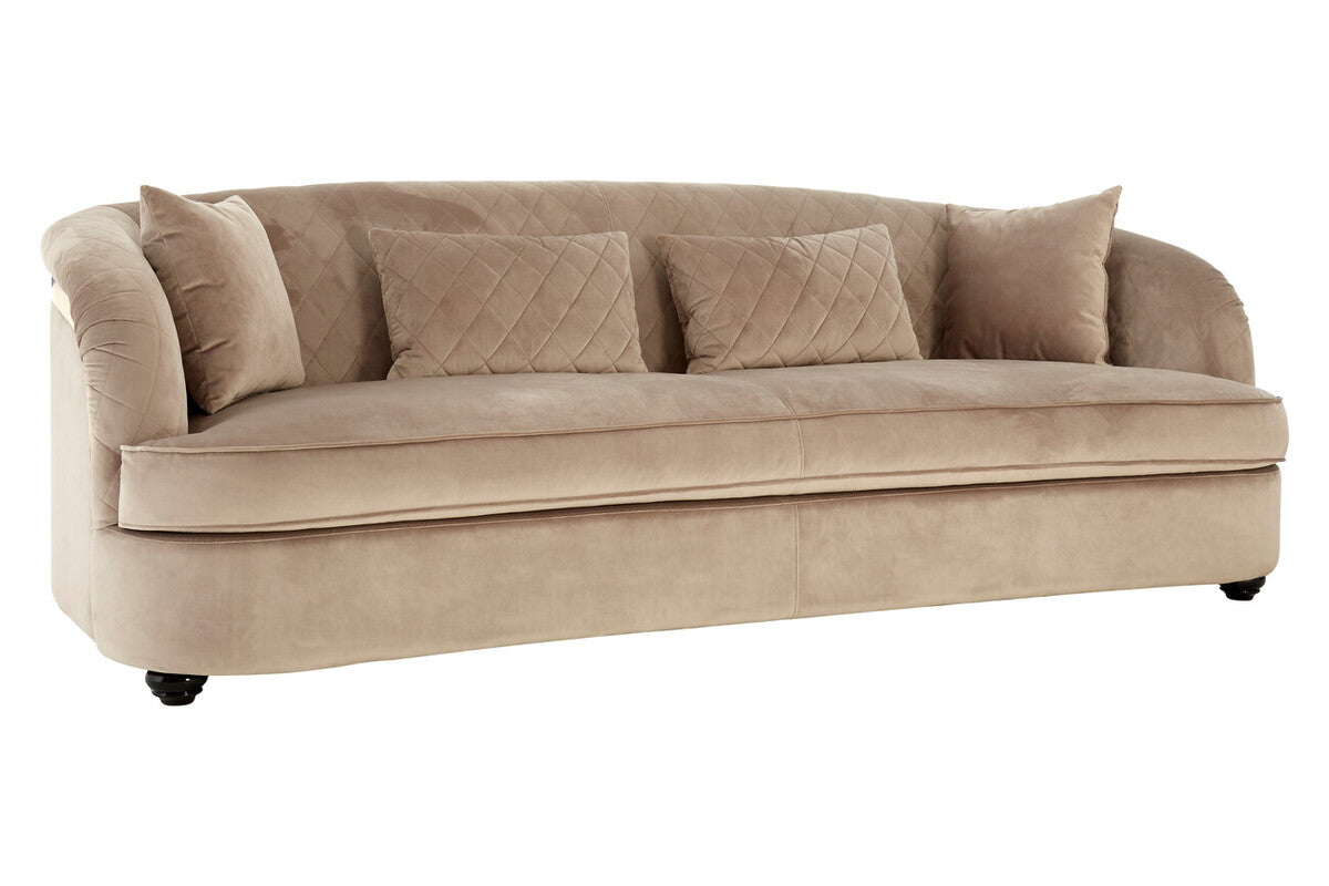 Fiji Grey Cotton Velvet 3 Seater Sofa