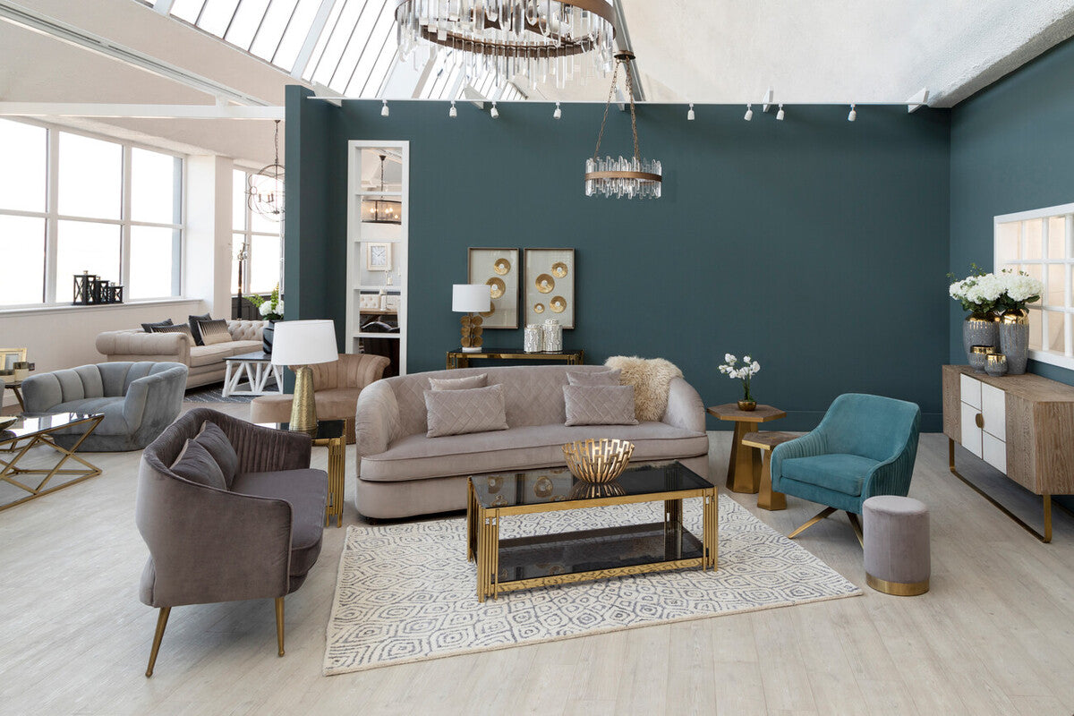 Fiji Grey Cotton Velvet 3 Seater Sofa
