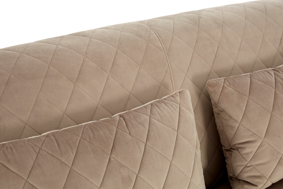 Fiji Grey Cotton Velvet 3 Seater Sofa