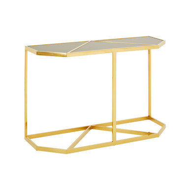 Horizon Black Glass and Gold Finish Console Table