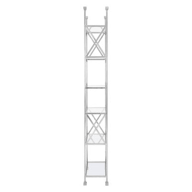 Horizon Clear Glass and Silver Finish 6 Tier Shelf Unit