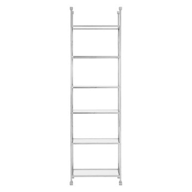 Horizon Clear Glass and Silver Finish 6 Tier Shelf Unit