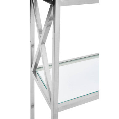 Horizon Clear Glass and Silver Finish 6 Tier Shelf Unit