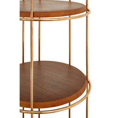 Horizon Rose Gold Finish 3 Tier Bird Cage Shelf Unit
