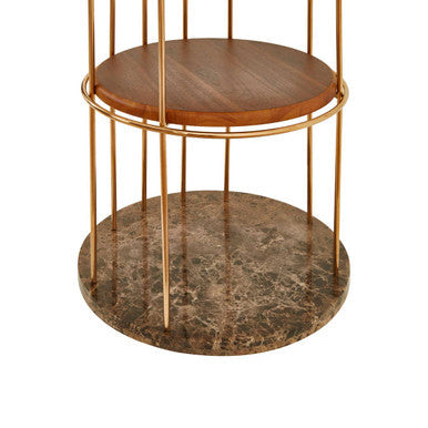 Horizon Rose Gold Finish 3 Tier Bird Cage Shelf Unit