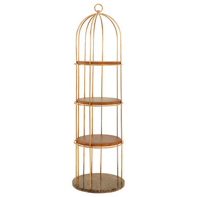 Horizon Rose Gold Finish Large 4 Tier Bird Cage Shelf Unit