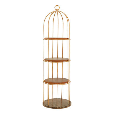 Horizon Rose Gold Finish Large 4 Tier Bird Cage Shelf Unit