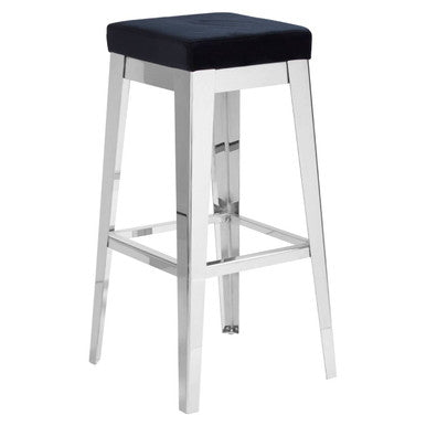 Horizon Black Velvet Bar Stool