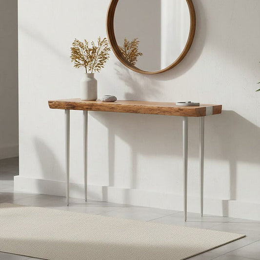 Almora Natural Acacia Wood Console Table with Live Edge