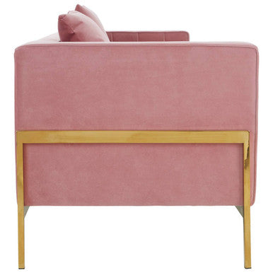 Rena Pink Velvet 3 Seater Sofa