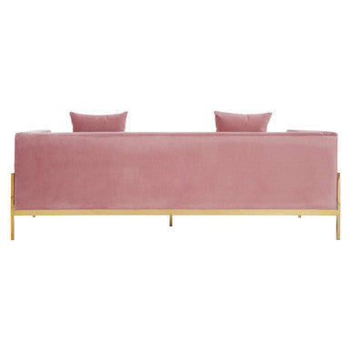 Rena Pink Velvet 3 Seater Sofa