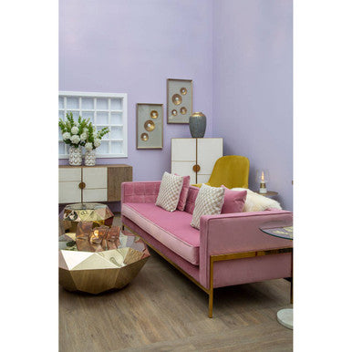Rena Pink Velvet 3 Seater Sofa