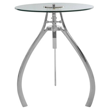 Maxi Silver Finish Adjustable Round Bar Table