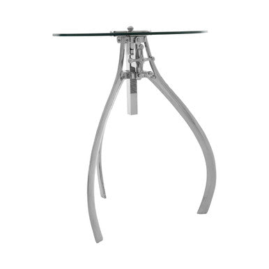 Maxi Silver Finish Adjustable Round Bar Table