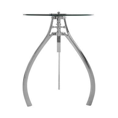 Maxi Silver Finish Adjustable Round Bar Table