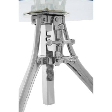 Maxi Silver Finish Adjustable Round Bar Table
