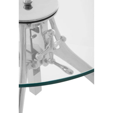 Maxi Silver Finish Adjustable Round Bar Table